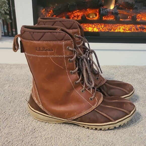 L.L. Bean Bar Harbor Duck Boots Size 7 Womens Outdoor Quilted Gorpcore - Picture 1 of 8